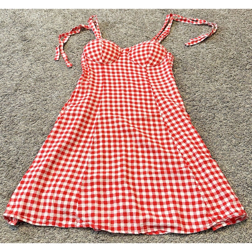 Juniors XS Lily Rose Red Checkered Mini Dress